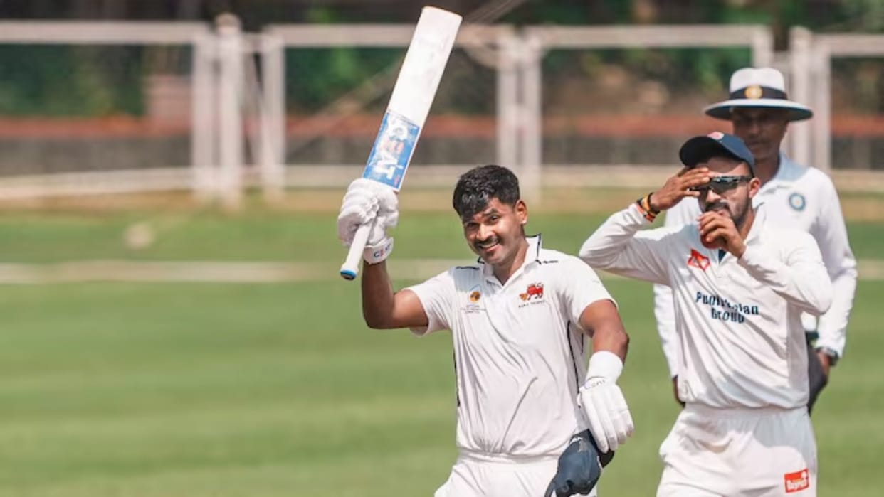 shreyas iyer hits double century against odisha on day 2 in ranji trophy match playing for mumbai