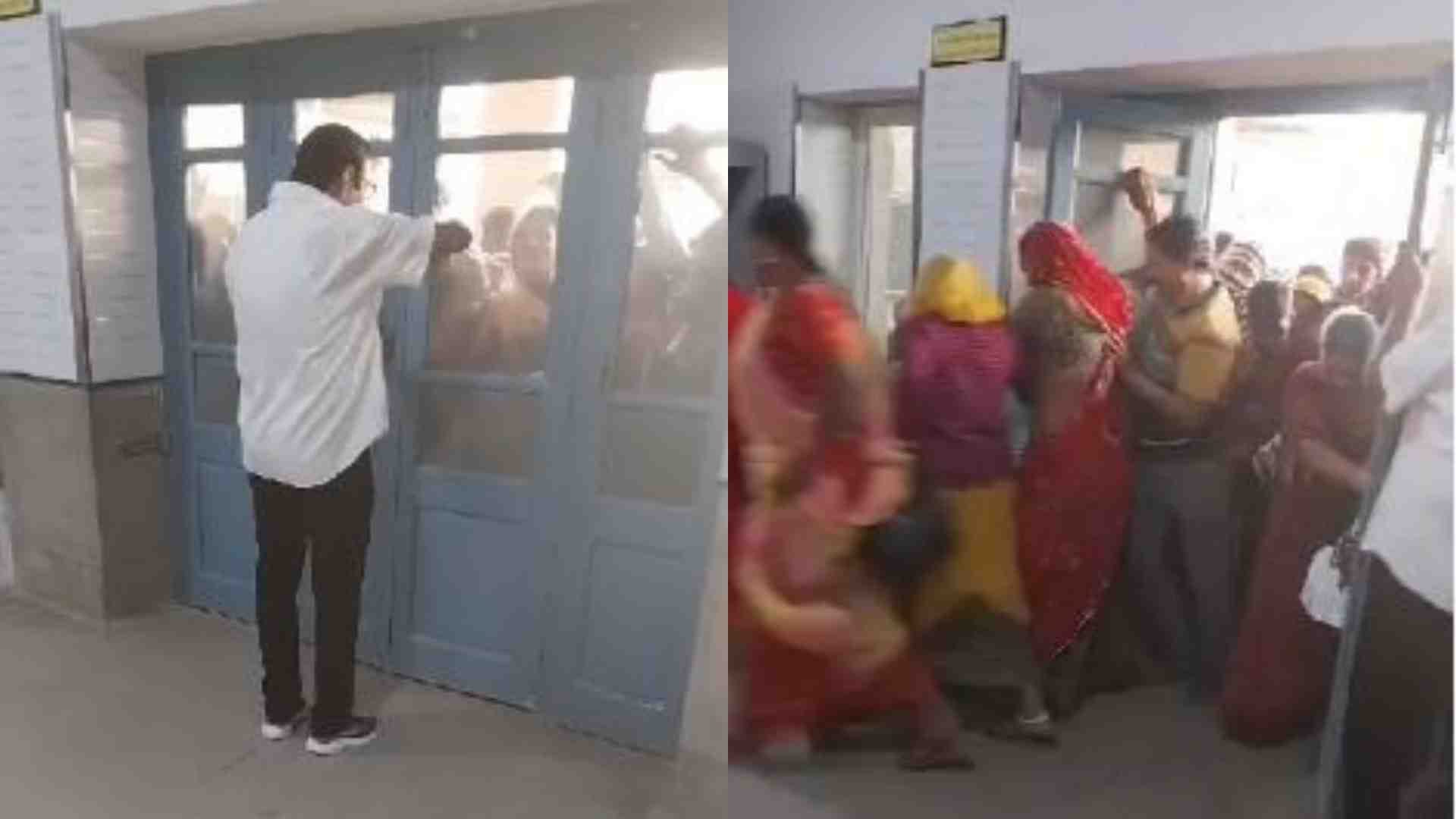 दरवाजा खुलते ही ओपीडी की तरफ भागे मरीज।
