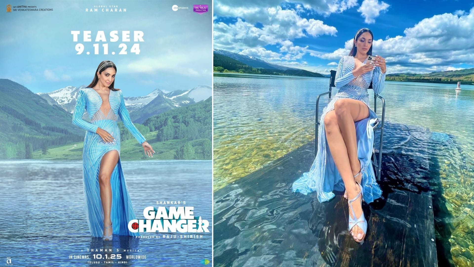 Kiara Advani Looks Like A Mermaid In Game Changer before its teaser released Ram charan film New Poster