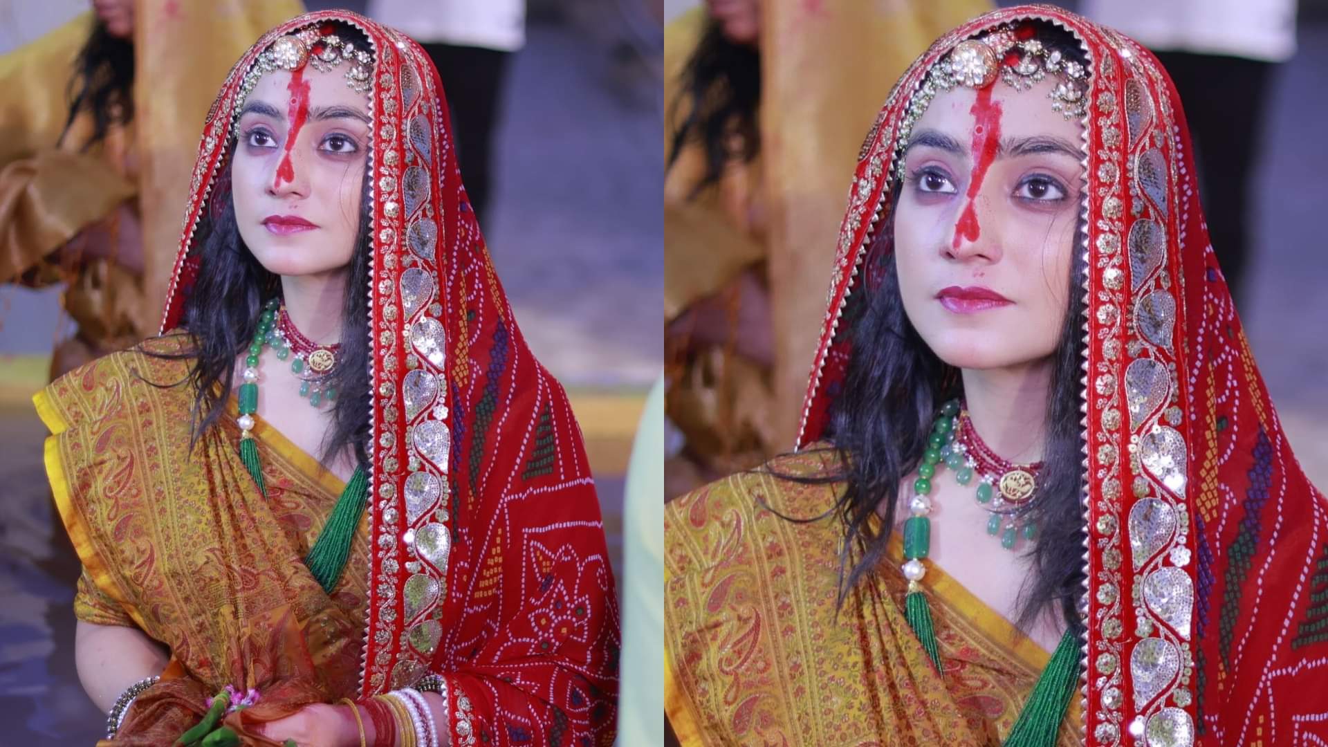 Chhath Puja Look tv actress balika vadhu actress neha marda