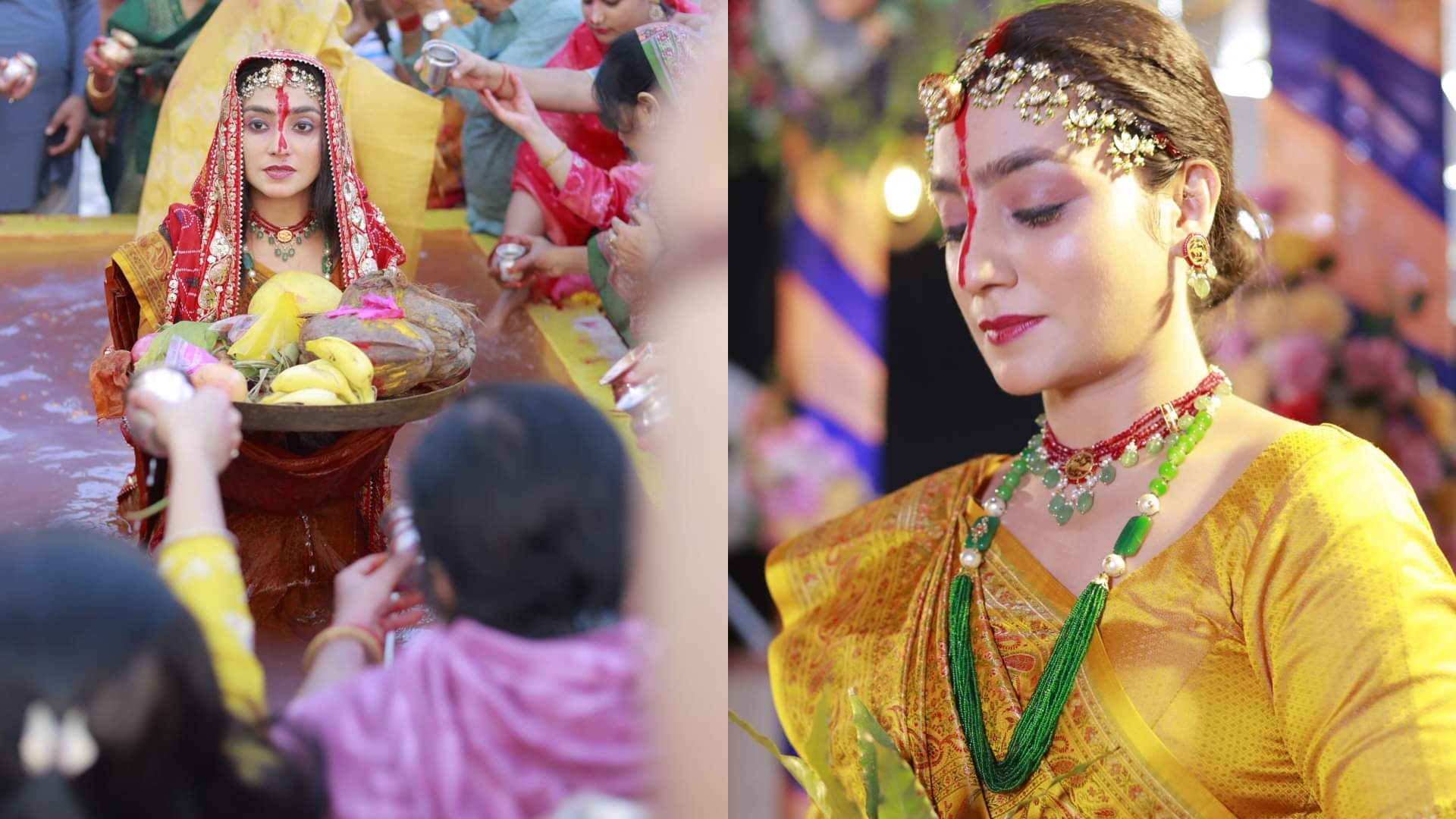 Chhath Puja Look tv actress balika vadhu actress neha marda