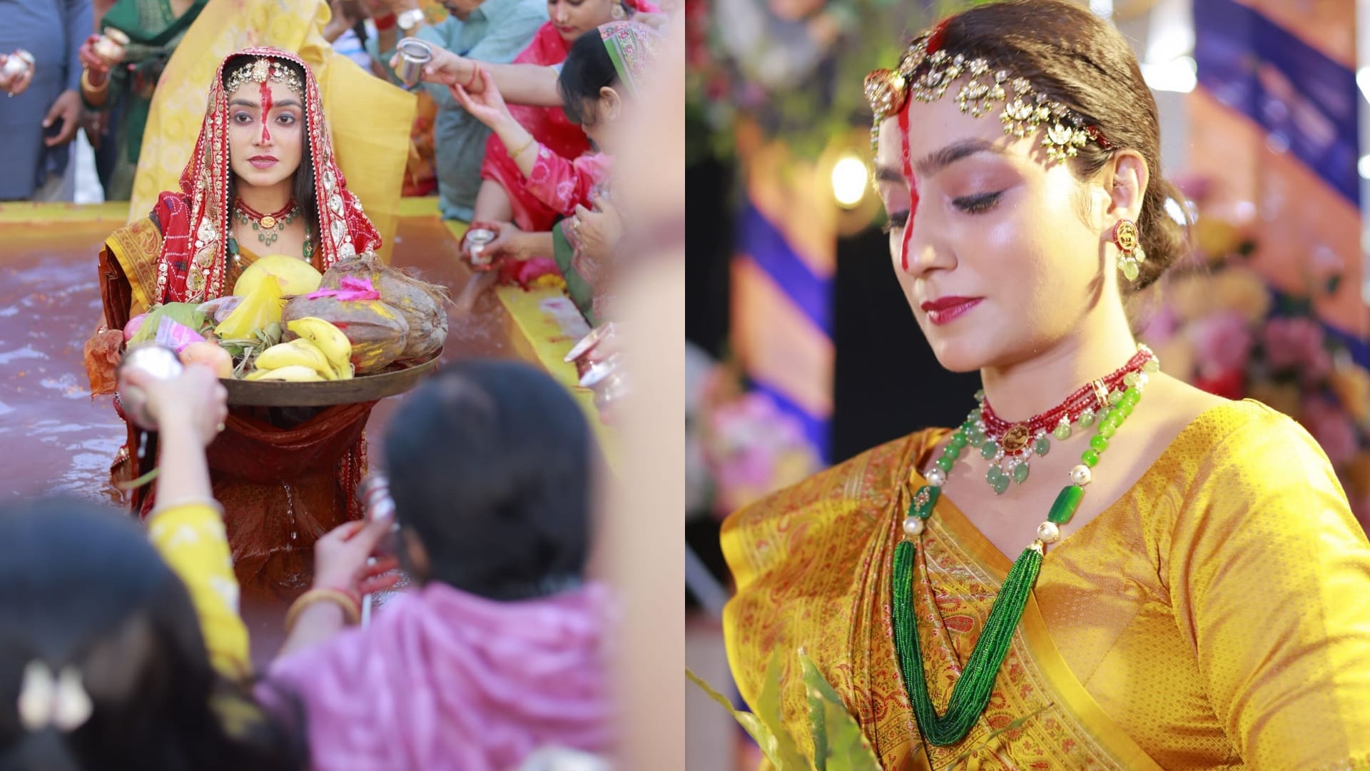 Chhath Puja Look tv actress balika vadhu actress neha marda