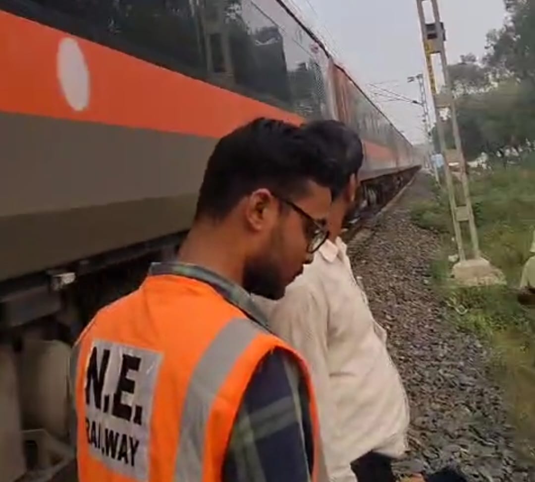 Vande bharat express train accident on bike to railway under pass