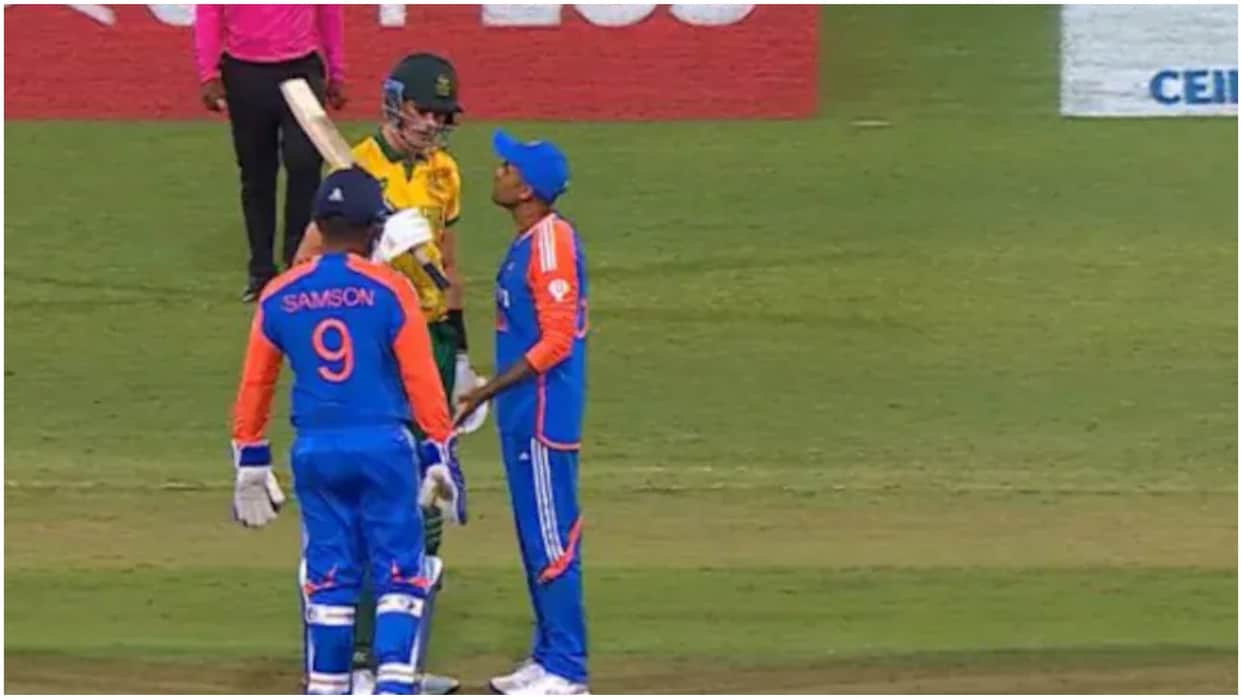 IND vs SA Video: Captain Suryakumar clashed with Marco Jansen who questioned Samson actions in live match