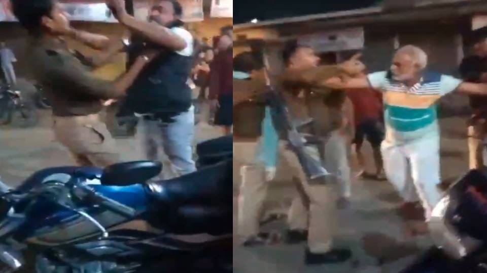 Video of slapping policeman in Shravasti surfaced