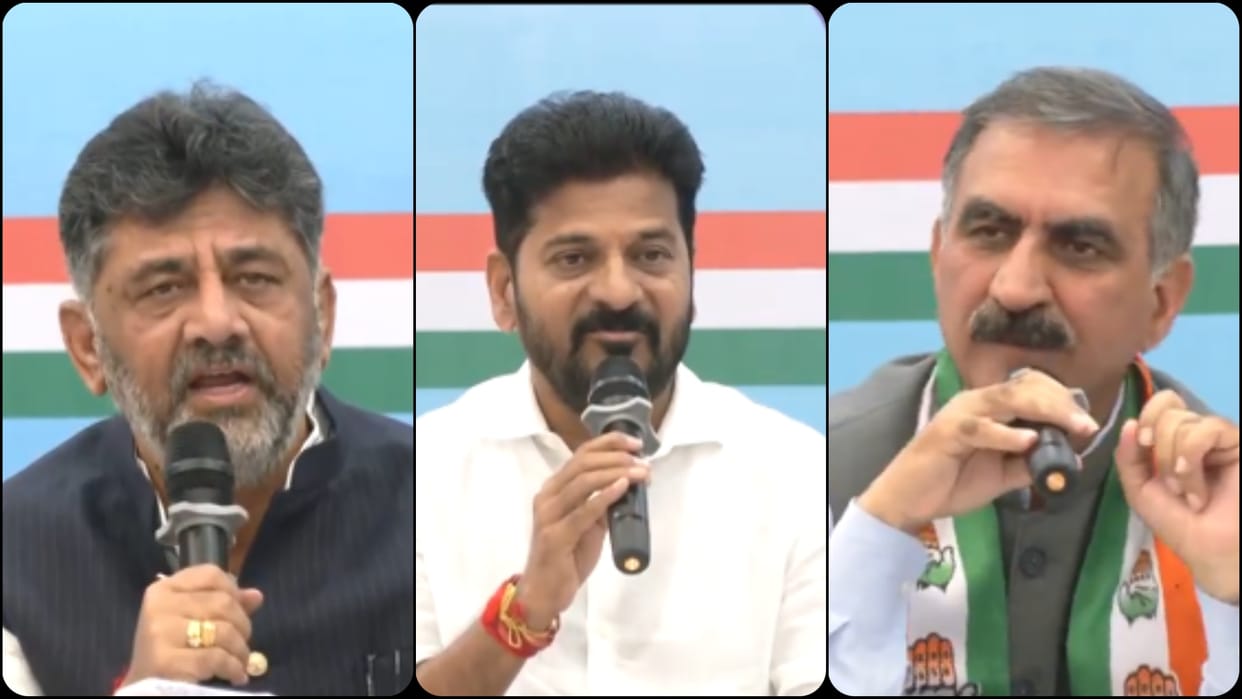 Telangana CM, Himachal Pradesh CM, Karnataka Deputy CM holds a joint press conference in Mumbai