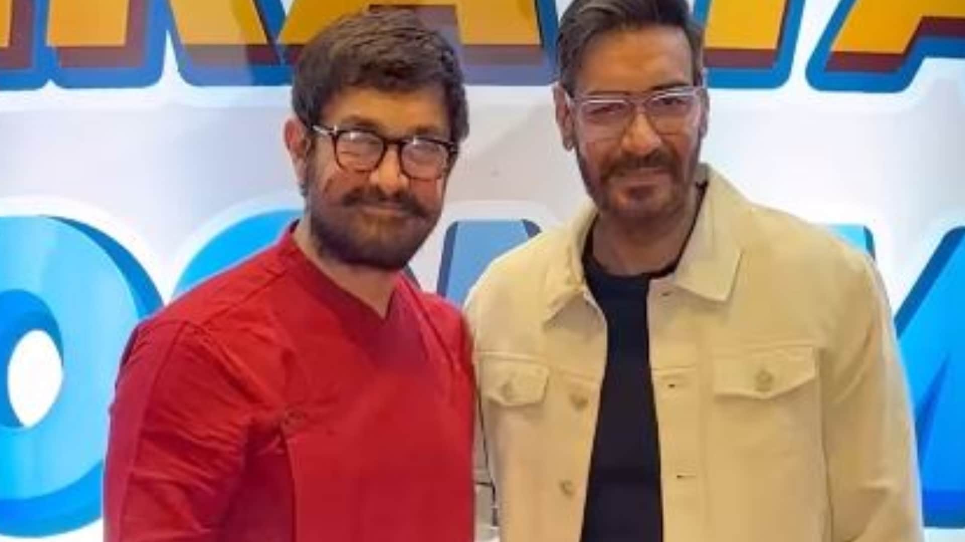 Ajay Devgn Aamir Khan both are happy get Papped Together In The City Fans asked ishq2 is coming?