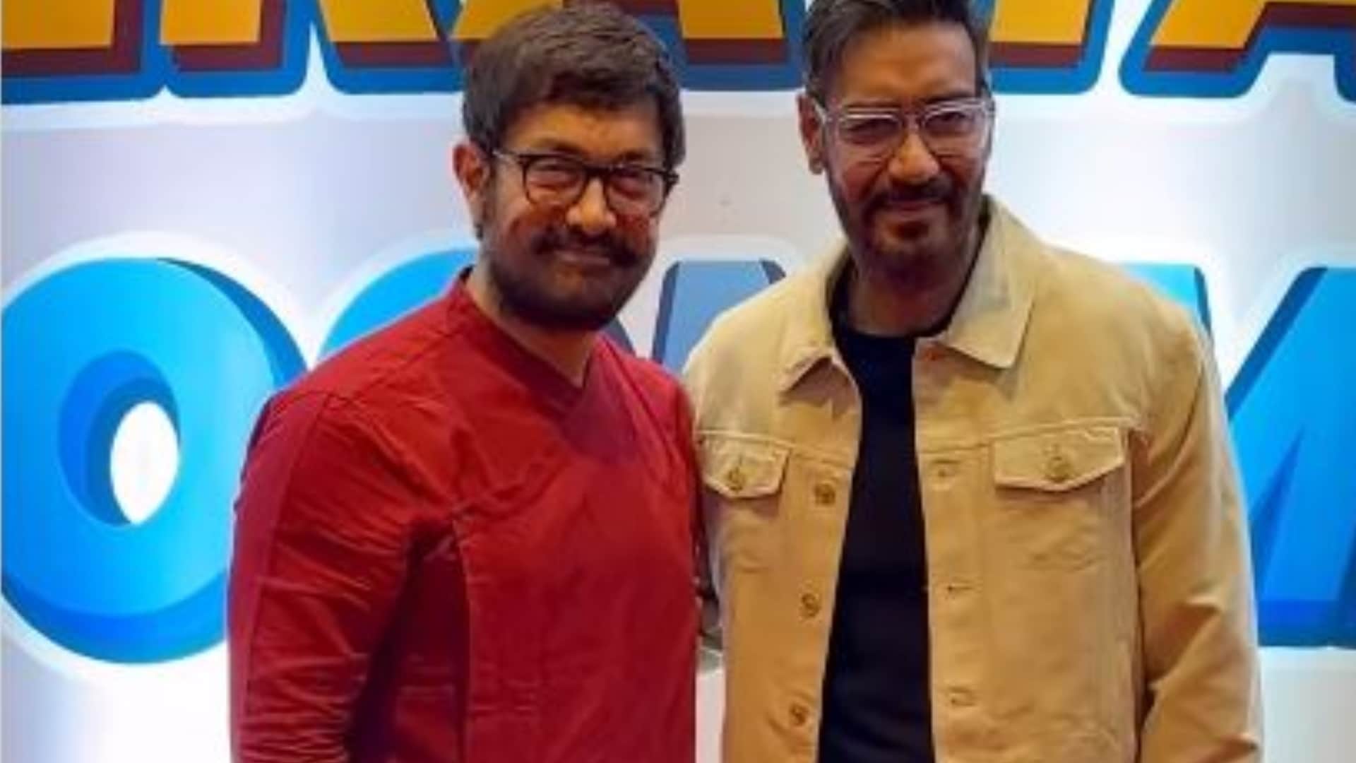 Ajay Devgn Aamir Khan both are happy get Papped Together In The City Fans asked ishq2 is coming?