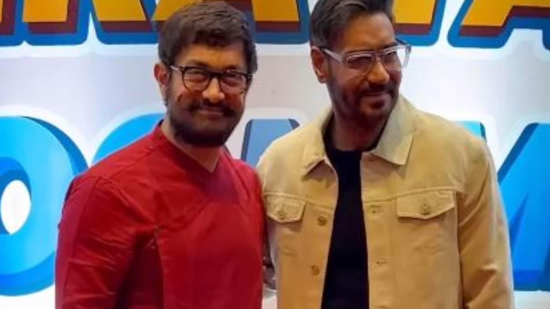 Ajay Devgn Aamir Khan both are happy get Papped Together In The City Fans asked ishq2 is coming?