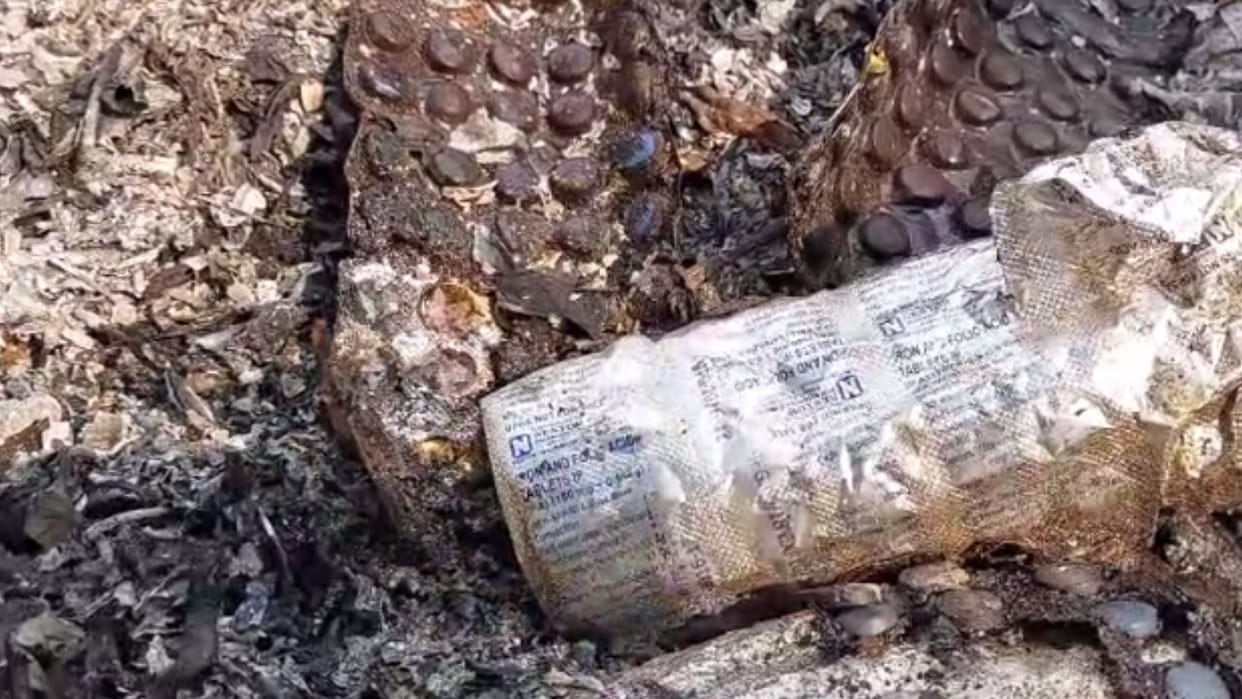 consignment burnt medicines found in college campus principal not respond expire in December