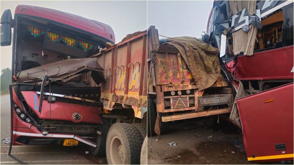 Bus collides with truck, seven passengers injured