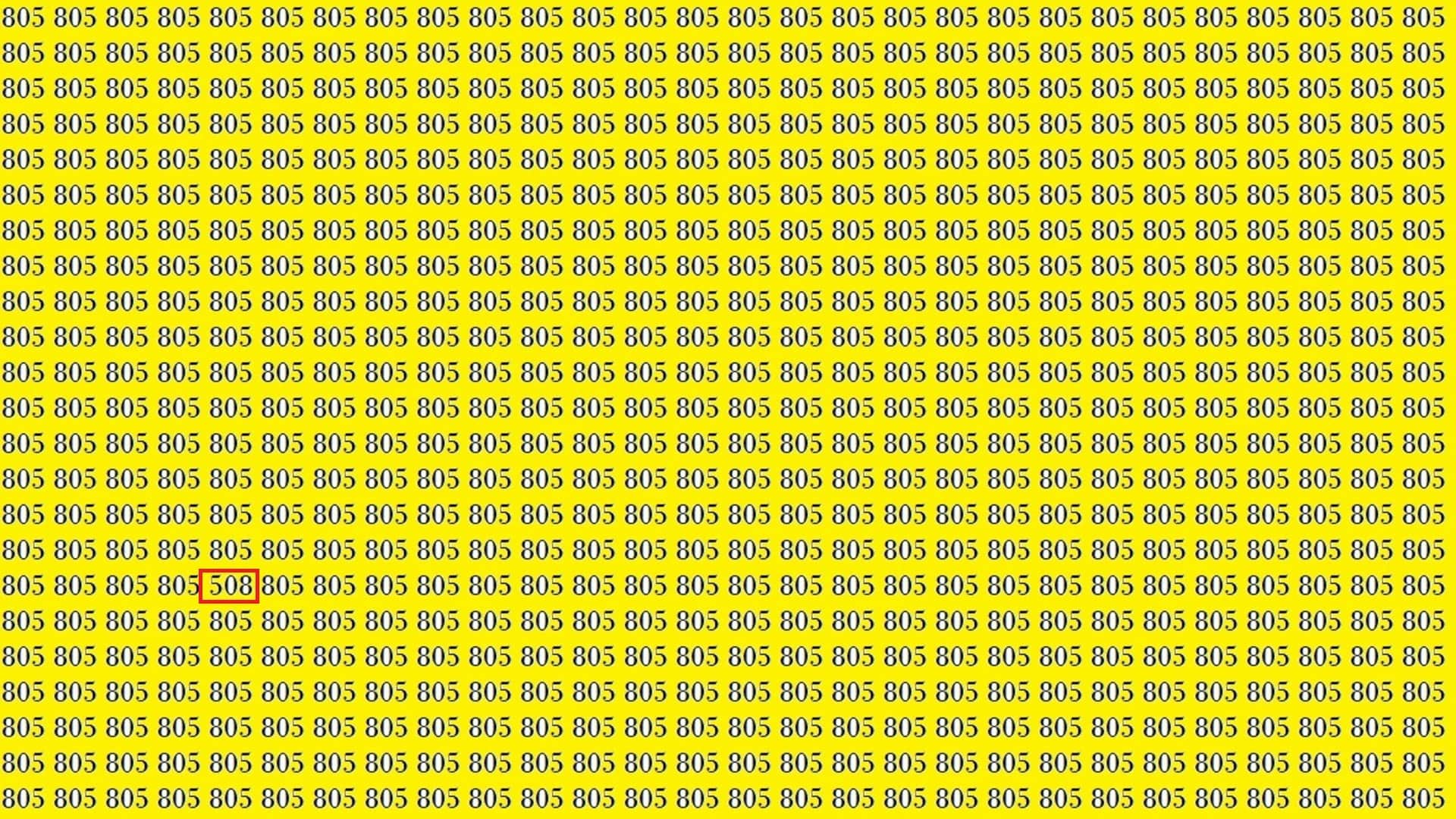 Optical Illusion For Iq Test can you find 508 in this picture viral brain test