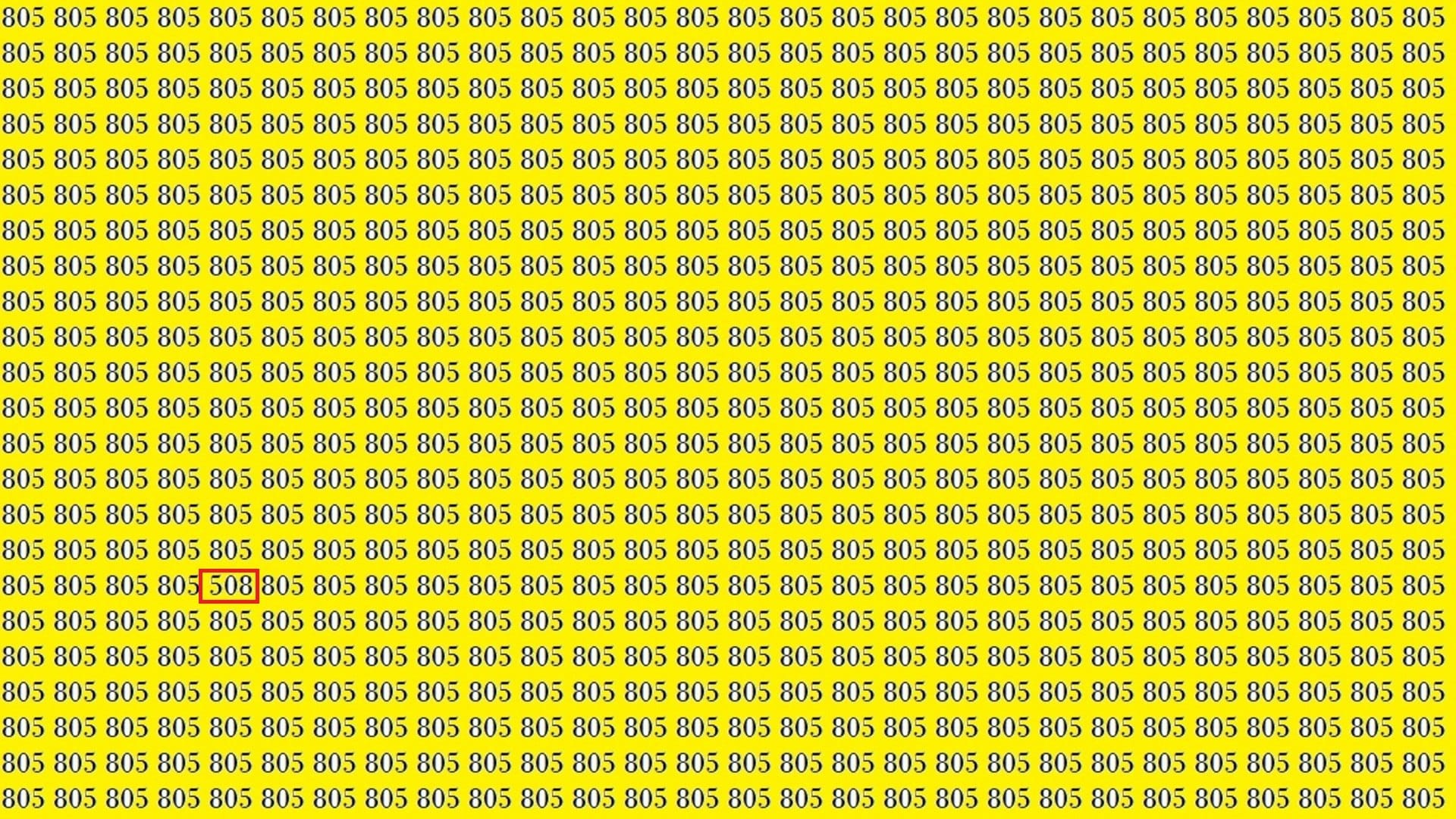Optical Illusion For Iq Test can you find 508 in this picture viral brain test