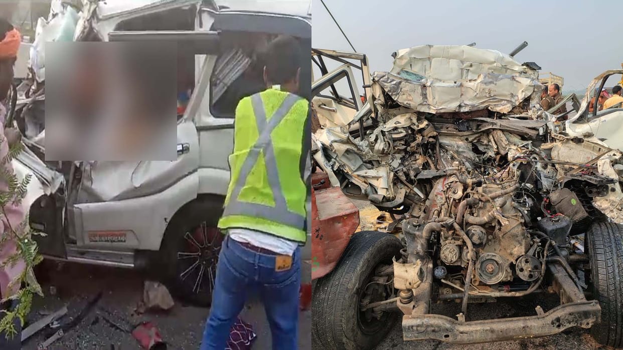Unnao: Scorpio collided with a trailer parked on the roadside on the expressway, father and two sons died