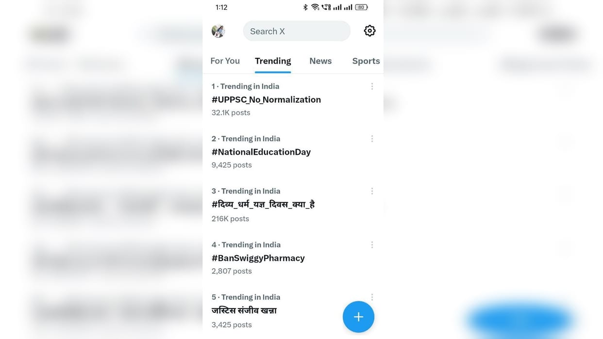 Hashtag UPPSC No Normalization has been trending at number one on X.