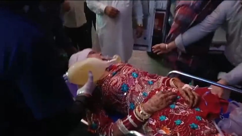 Bullet grazes bride's head during farewell seriously injured