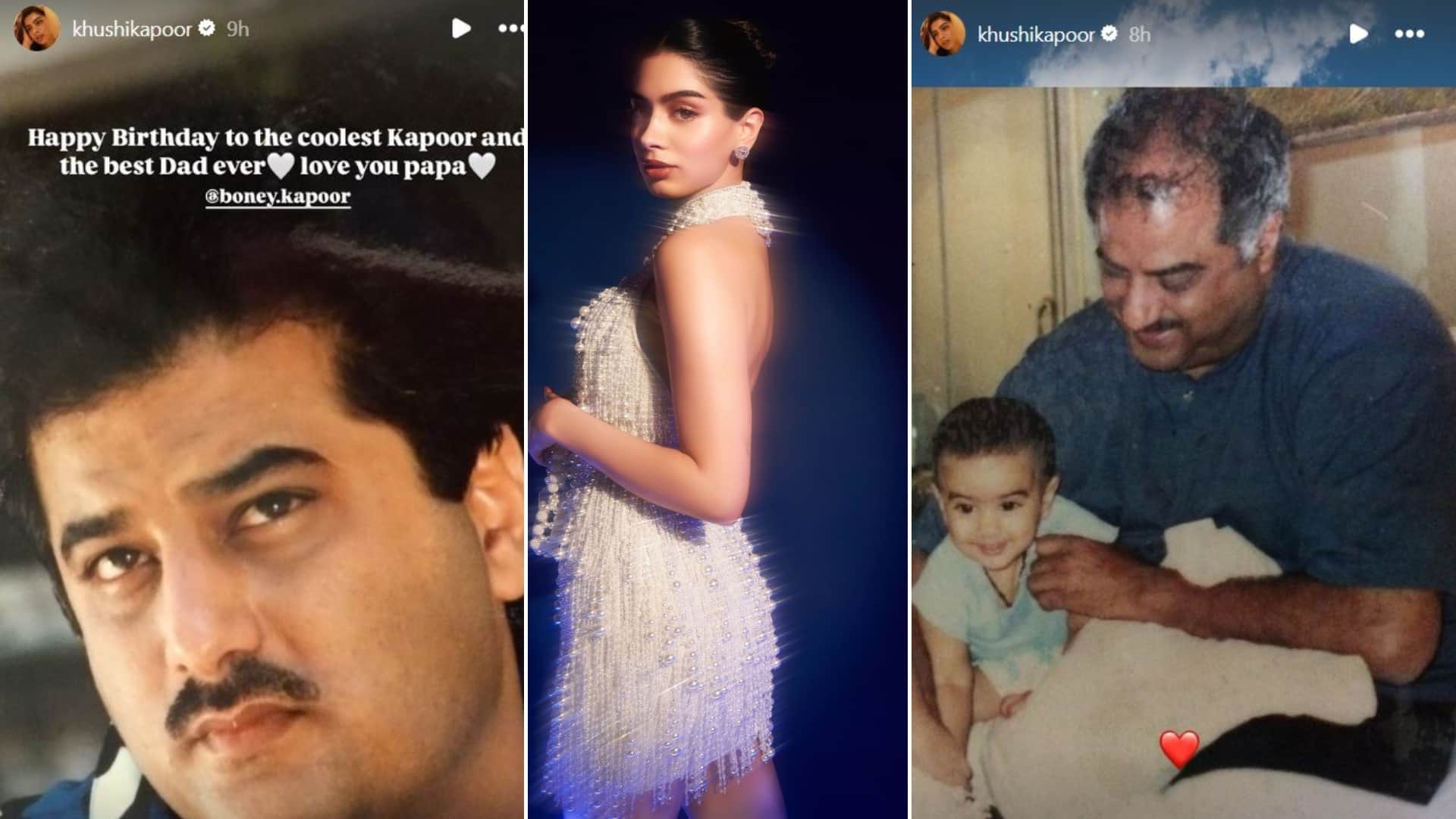 Boney Kapoor daughter Janhvi sister Khushi drops childhood PHOTOS with best dad birthday on social media story
