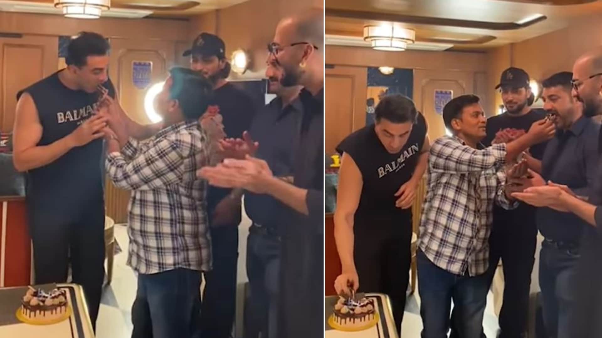 Ranbir Kapoor celebrating staff member birthday cutting cake hug prove he has a golden heart watch viral video