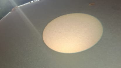 सूर्य पर दिख रहे धब्बे।