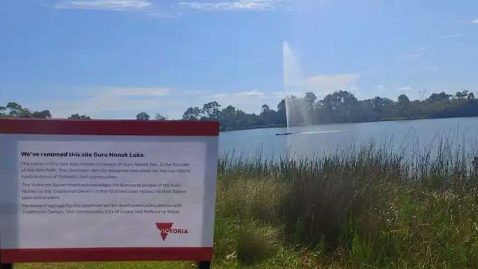 Australian government names lake after First Guru Sri Guru Nanak Dev