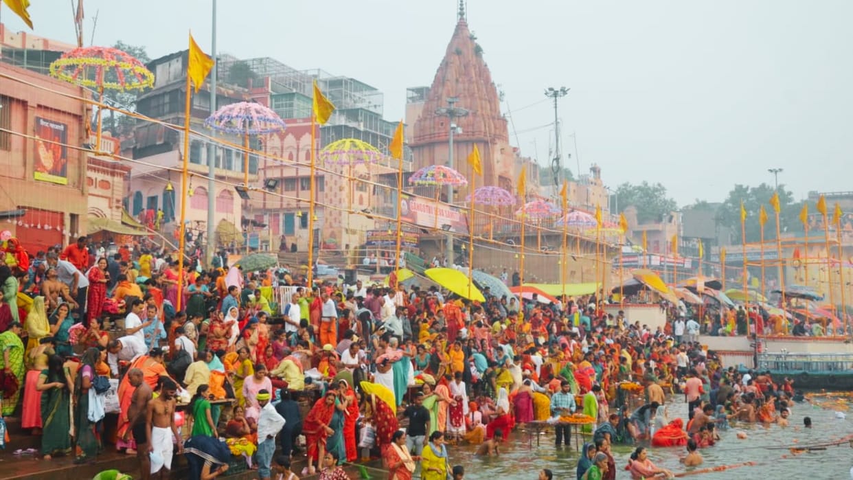 Dev Uthani Ekadashi 2024 Devotees took dip in Ganga in Kashi