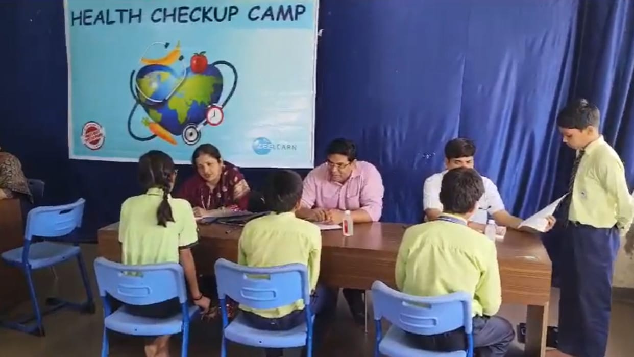 Health checkup of six hundred children was done in a free health camp in a private school