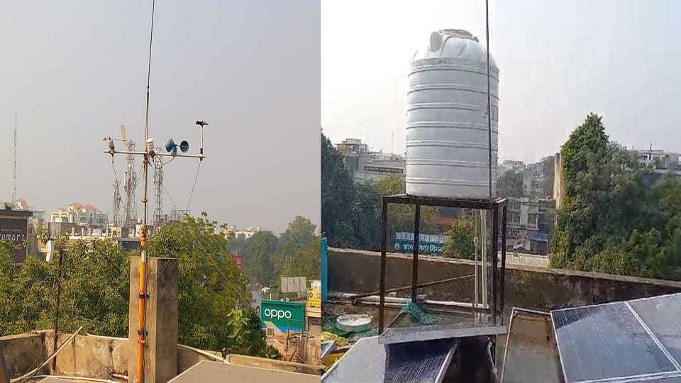 Even with breathing water is being sprinkled on sensors this is how AQI is being controlled in Agra