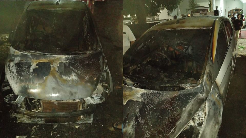 Regional manager car set on fire in Jhansi