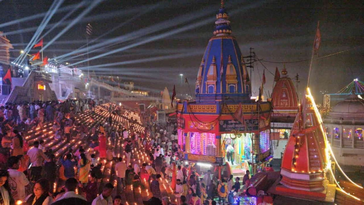Igas Festival in Uttarakhand Haridwar Deep Deepawali Ganga Ghats lit up with three lakh lamps Watch Photos