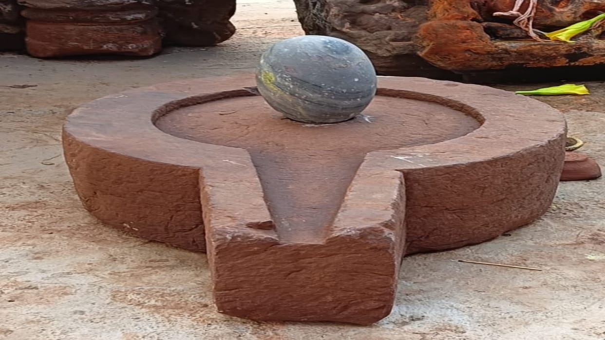 Damoh News Ancient Shiv Linga found in house of Saas Bahu built in Doni village Jalhari looking like iron