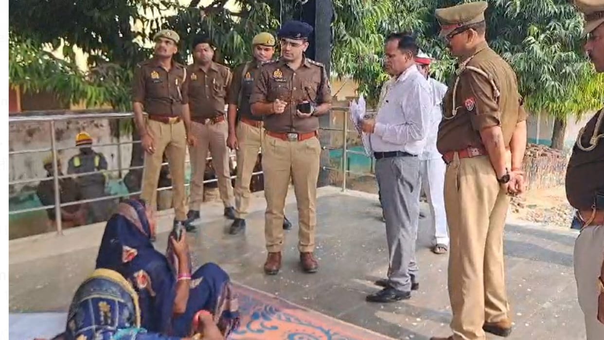 Police removed the family sitting on a dharna a matter of land dispute the bullies are accused of occupying