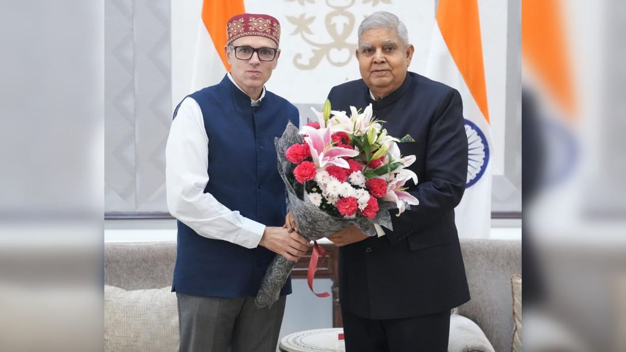 Jammu Kashmir chief minister Omar Abdullah meets Vice President