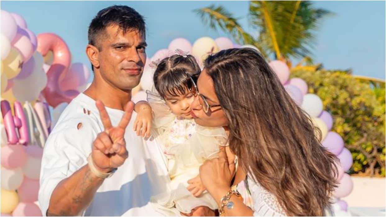 Bipasha Basu Karan Singh Grover celebrated daughter Devi birthday on beach as she Turns 2 photos goes viral