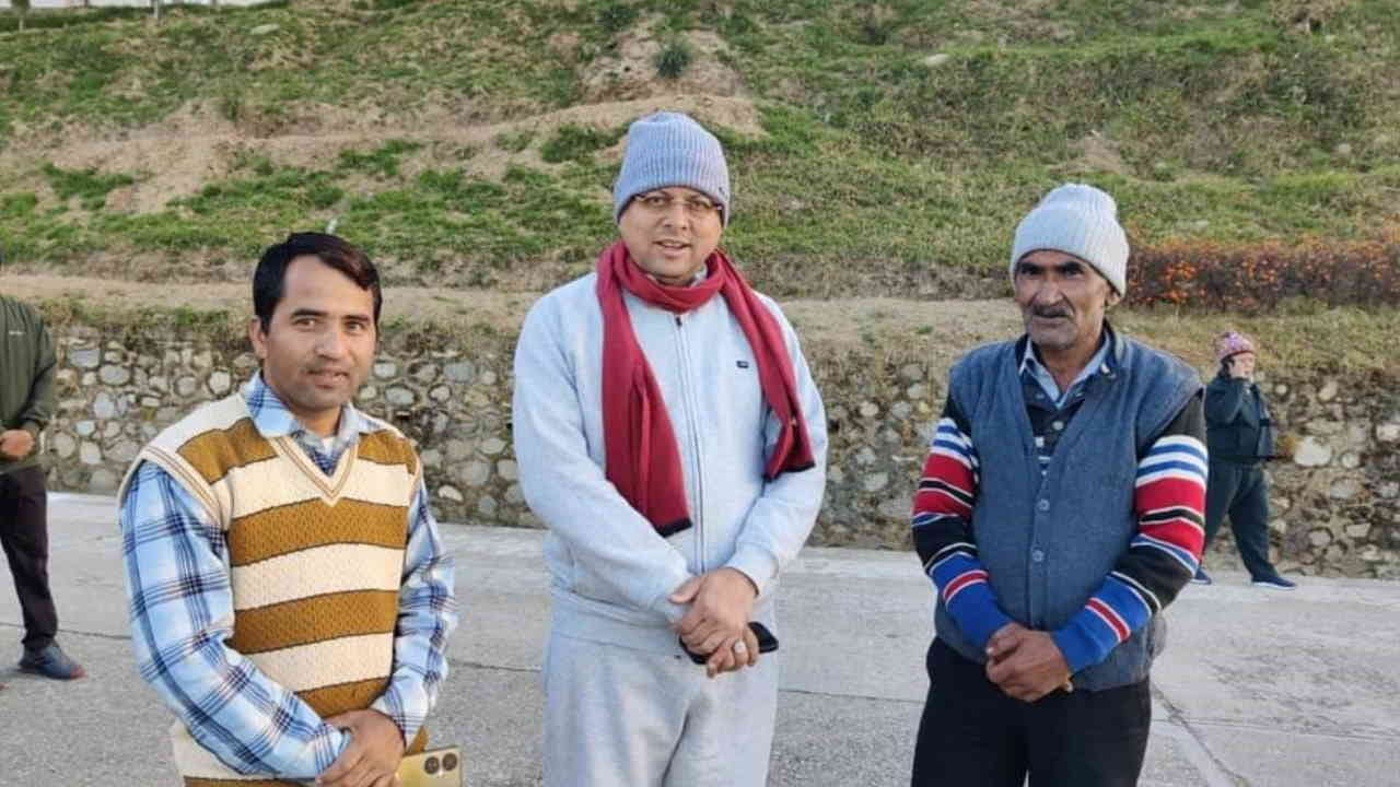 CM Dhami two-day Gairsain visit went out fora morning walk met people took feedback on development works