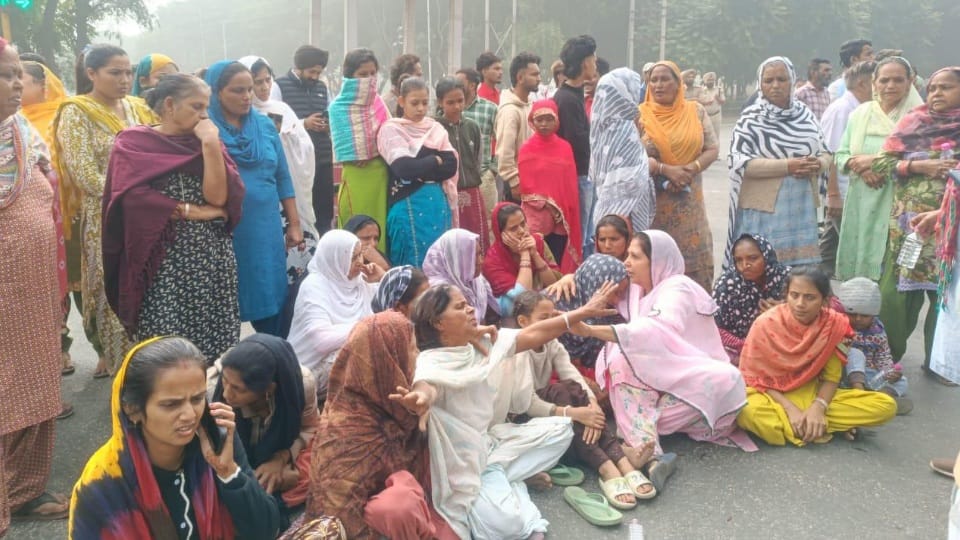 Murder of a young man in Mohali angry villagers staged a protest on airport road