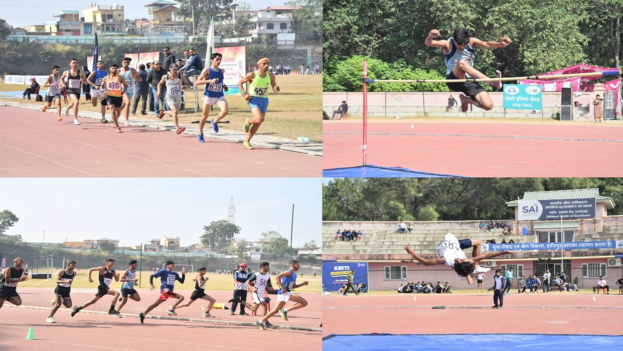 Inter college athletics competition in Anu, players showed their strength in running and long jump