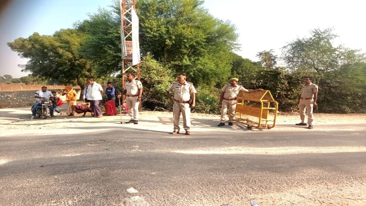 Kekri News: Kekri district police on alert mode after Samravata uproar, barricades installed on the borders