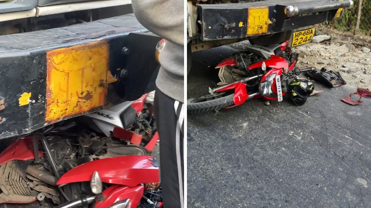 Tipper and bike collide on Chamba-Saho road One Died