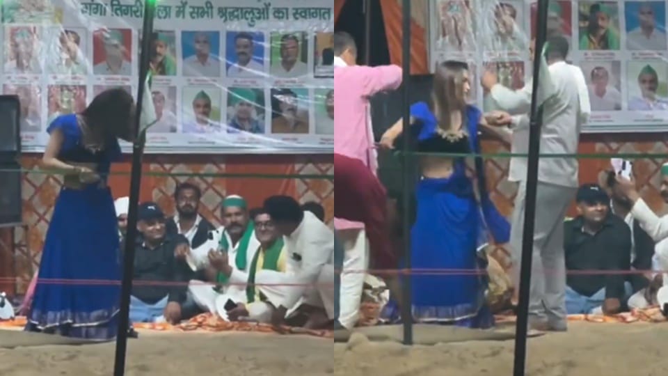 Gajraula News: Girls danced in the camp of the farmers' organization, controversy in Tigri fair