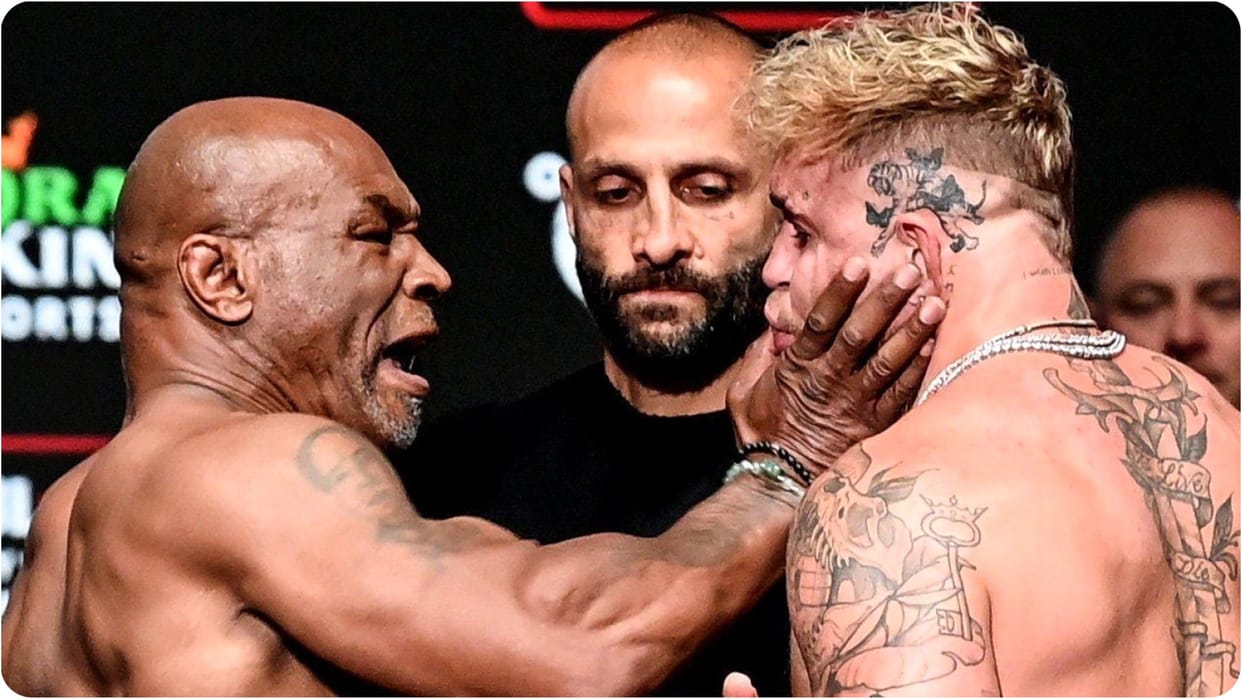 Mike Tyson slapped Jake Paul in a heated final face-off ahead of their blockbuster boxing match watch video