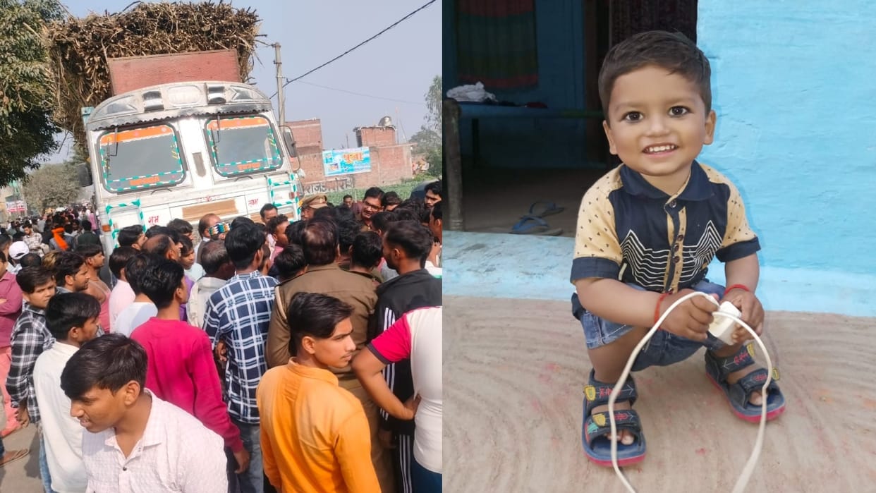two and a half year old child died after being crushed by a truck in Bareilly