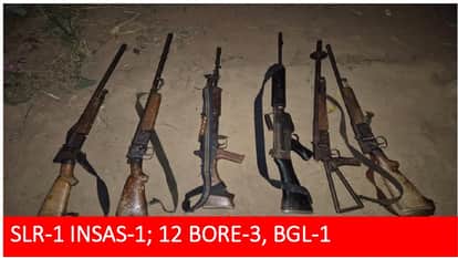 contingent of soldiers is arriving with bodies of slain Naxalites in Kanker