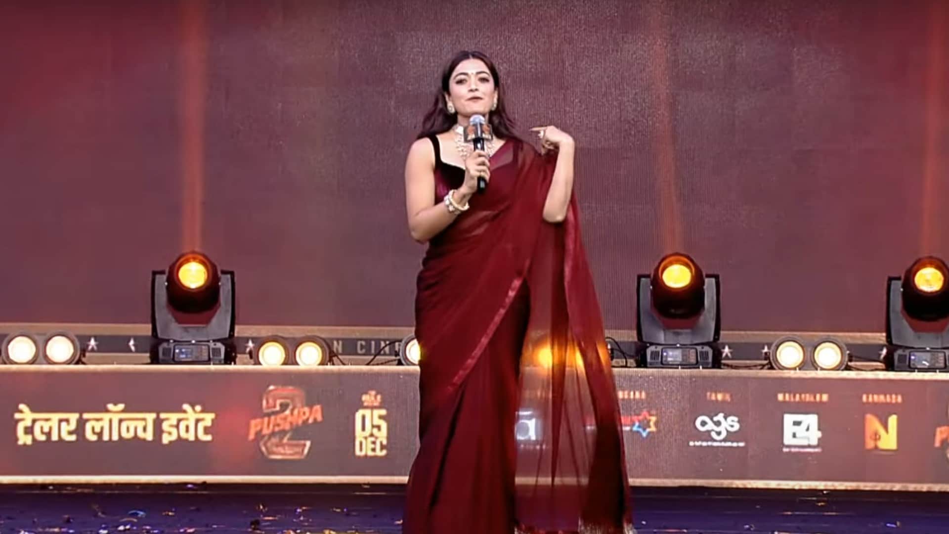 Pushpa 2 Trailer Launch Event Rashmika Mandanna Speaks in Bhojpuri in Patna Details Inside