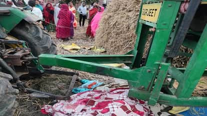 Woman dies after being hit by a thresher while harvesting paddy in Kabirdham