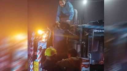 Roorkee Accident Driver fell asleep truck overturned in ditch near Haridwar-Mangalore bypass