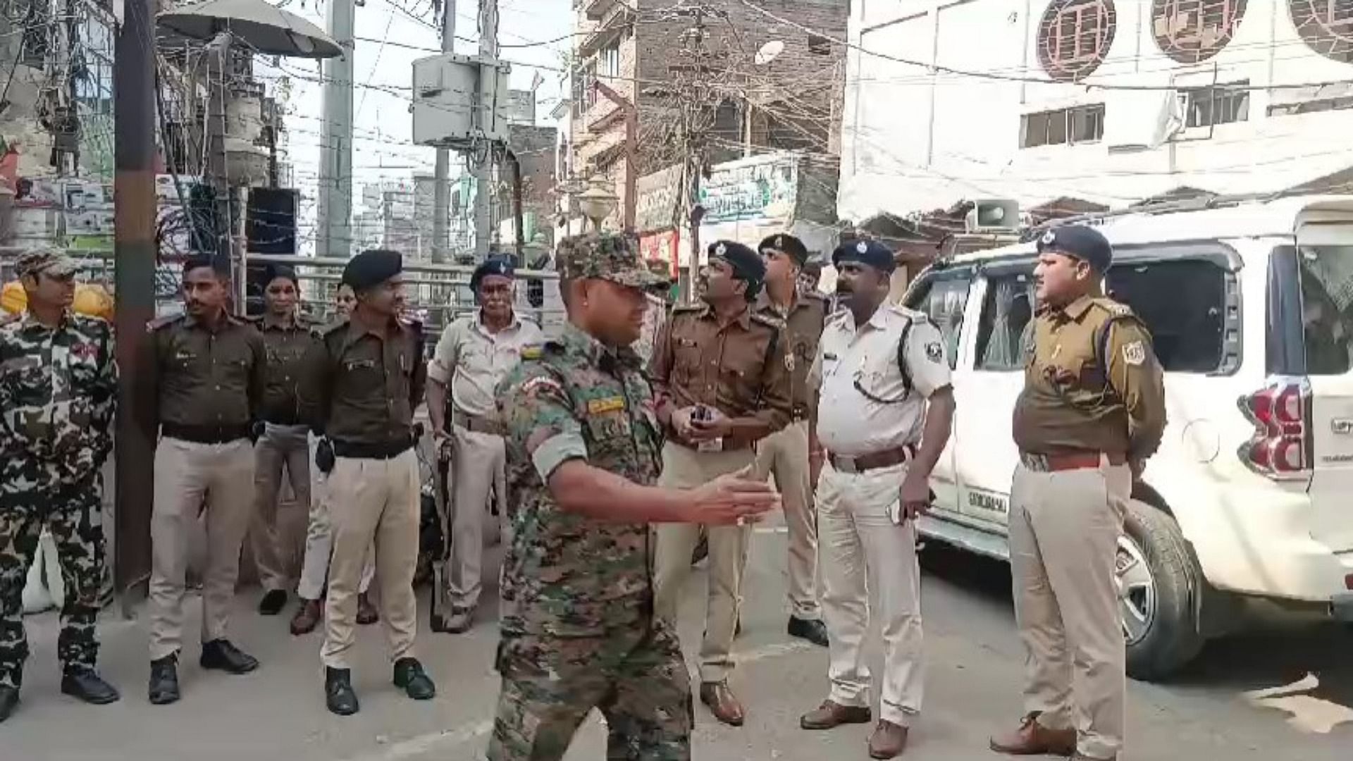 Bhagalpur: special color flag hoisted at religious place, large number of police force deployed amid tension