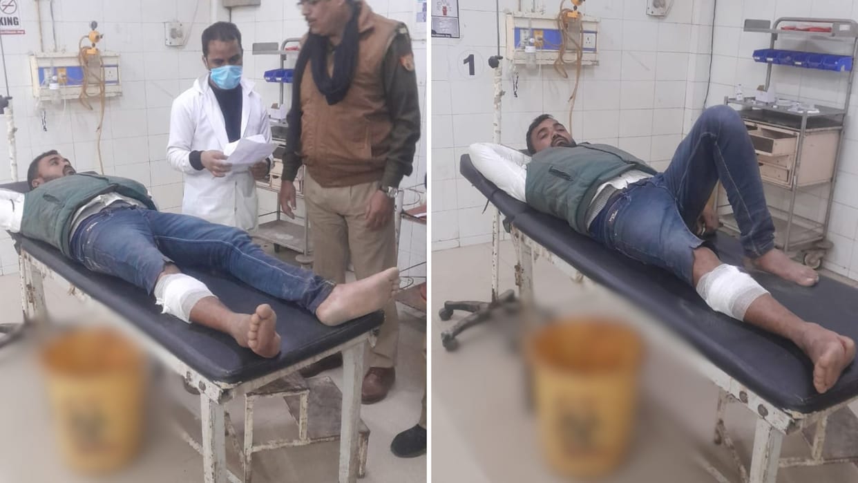Cow smuggler Neeraj Gaur caught in police encounter pistol and motorcycle recovered