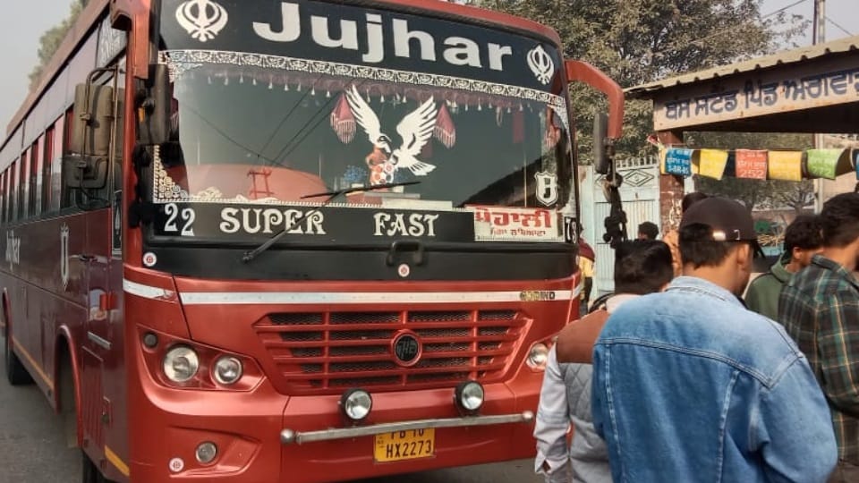 Accident in Jagraon One rear tyre of bus got loose and entered slums three injured