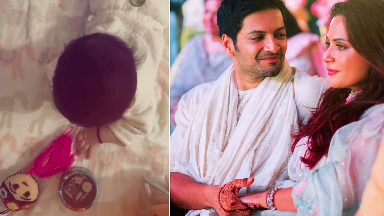 Richa Chadha share first cute video of daughter Zuneyra enjoying tummy time best collab with husband Ali Fazal