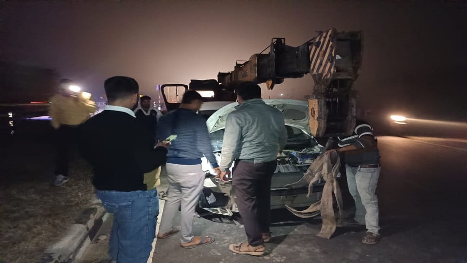 Two cars collide, two injured including driver